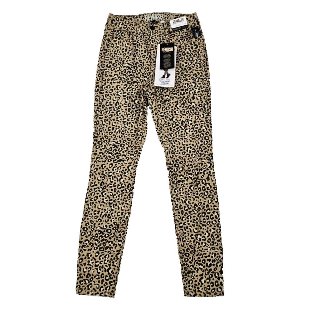 REWASH Animalistic High Rise Jegging Jeans Animal Print Comfort Stretch 1R 25x27